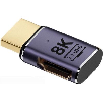 PowerGuard HDMI auf HDMI 2.1 90-Grad Winkel Left Adapter (HDMI), Data + Video Adapter, Grau PowerGuard HDMI auf HDMI 2.1 90-Grad Winkel Left Adapter (HDMI), Data + Video Adapter, Grau