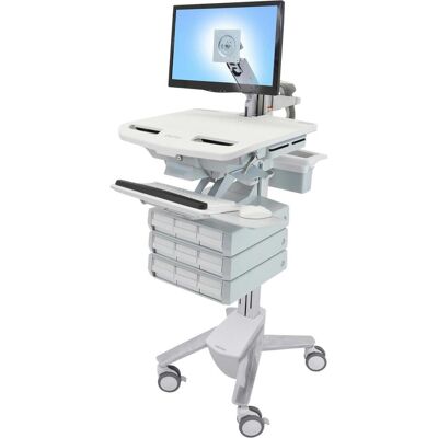 Ergotron Wagen für LCD-Display / Tastatur / Maus / CPU / Notebook / Scanner (offene Archi, Notebookwagen, Weiss, Grau, Silber Ergotron Wagen für LCD-Display / Tastatur / Maus / CPU / Notebook / Scanner (offene Archi, Notebookwagen, Weiss, Grau, Silber