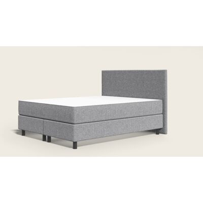 Emma Original Boxspringbett 140x200 cm - hellgrau - Füße Schwarz - Kopfteil klassisch Emma Original Boxspringbett 140x200 cm - hellgrau - Füße Schwarz - Kopfteil klassisch