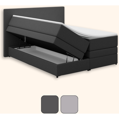 Emma Premium Stauraum Boxspringbett 200x200 - dunkelgrau - Kopfteil gesteppt Emma Premium Stauraum Boxspringbett 200x200 - dunkelgrau - Kopfteil gesteppt