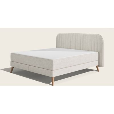 Emma Original Elite Boxspringbett V2 – Dunkelgrau - 180x200 cm - Kopfteil Streifen - Holzfüße Emma Original Elite Boxspringbett V2 – Dunkelgrau - 180x200 cm - Kopfteil Streifen - Holzfüße