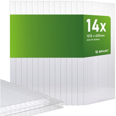 BRAST Hohlkammerplatten 14er Set 121x60,5 transparent BRAST Hohlkammerplatten 14er Set 121x60,5 transparent