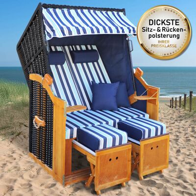 Brast Strandkorb RÜGEN DELUXE blau/hellblau/weiß gestreift Brast Strandkorb RÜGEN DELUXE blau/hellblau/weiß gestreift