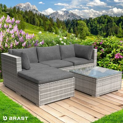 Brast Polyrattan Garten Lounge Set ROYAL grau Brast Polyrattan Garten Lounge Set ROYAL grau