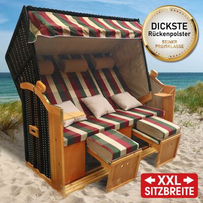 Brast XXL Strandkorb 3-Sitzer USEDOM rot/grün/beige kariert Brast XXL Strandkorb 3-Sitzer USEDOM rot/grün/beige kariert