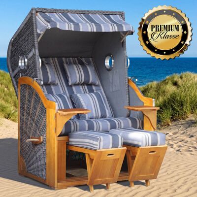 Brast Strandkorb OCEAN VIEW Prestige grau / blau / beige gestreift Brast Strandkorb OCEAN VIEW Prestige grau / blau / beige gestreift