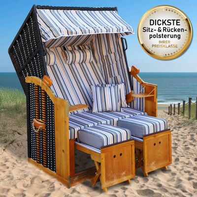 Brast Strandkorb RÜGEN DELUXE grau/blau/olive gestreift Brast Strandkorb RÜGEN DELUXE grau/blau/olive gestreift