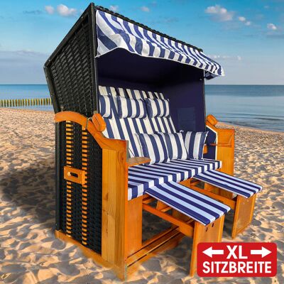 Brast XL Strandkorb 3-Sitzer OSTSEE blau/weiß gestreift Brast XL Strandkorb 3-Sitzer OSTSEE blau/weiß gestreift