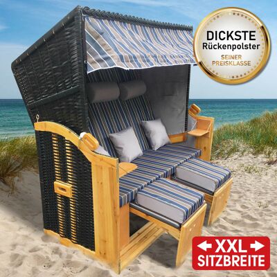 Brast XXL Strandkorb 3-Sitzer USEDOM braun/blau gestreift Brast XXL Strandkorb 3-Sitzer USEDOM braun/blau gestreift