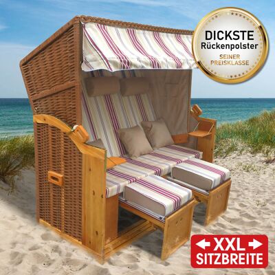 Brast XXL Strandkorb 3-Sitzer USEDOM rot/beige gestreift Brast XXL Strandkorb 3-Sitzer USEDOM rot/beige gestreift