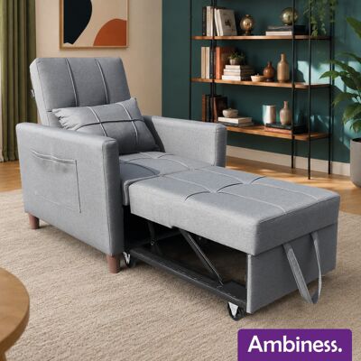 Ambiness 3in1 Einsitzer Schlafsofa hellgrau Ambiness 3in1 Einsitzer Schlafsofa hellgrau