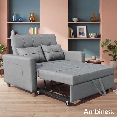 Ambiness 3in1 Zweisitzer Schlafsofa hellgrau Ambiness 3in1 Zweisitzer Schlafsofa hellgrau