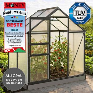 Brast Aluminium Gewächshaus 130x190x195 anthrazit Brast Aluminium Gewächshaus 130x190x195 anthrazit