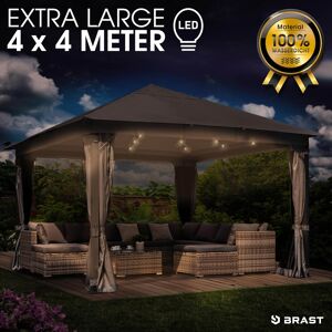 Brast Alu Pavillon INFINITY 4x4m dunkelgrau inkl. LEDs Brast Alu Pavillon INFINITY 4x4m dunkelgrau inkl. LEDs
