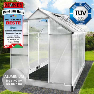 Brast Aluminium-Gewächshaus 190x190x195 Brast Aluminium-Gewächshaus 190x190x195