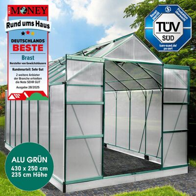 Brast Aluminium-Gewächshaus 430x250x235 grün Brast Aluminium-Gewächshaus 430x250x235 grün