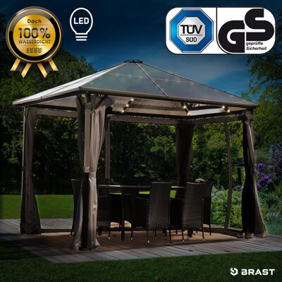 Brast Alu Gartenpavillon SUMMERDREAM 3x3m grau inkl. LEDs Brast Alu Gartenpavillon SUMMERDREAM 3x3m grau inkl. LEDs