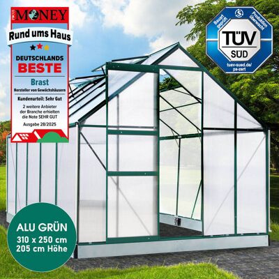 Brast Aluminium Gewächshaus 310x250x205 grün Brast Aluminium Gewächshaus 310x250x205 grün
