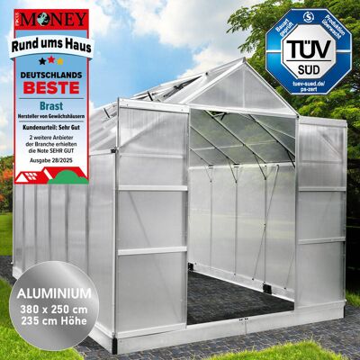 Brast Aluminium-Gewächshaus 380x250x235 Brast Aluminium-Gewächshaus 380x250x235