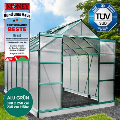 Brast Aluminium-Gewächshaus 380x250x235 grün Brast Aluminium-Gewächshaus 380x250x235 grün