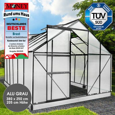 Brast Aluminium-Gewächshaus 380x250x205 anthrazit Brast Aluminium-Gewächshaus 380x250x205 anthrazit