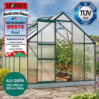 Brast Aluminium Gewächshaus 310x250x205 grün Brast Aluminium Gewächshaus 310x250x205 grün