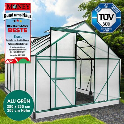 Brast Aluminium-Gewächshaus 380x250x205 grün Brast Aluminium-Gewächshaus 380x250x205 grün