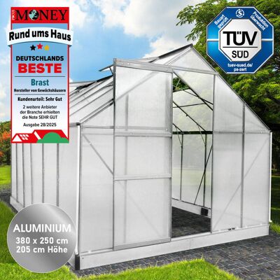 Brast Aluminium Gewächshaus 380x250x205 Brast Aluminium Gewächshaus 380x250x205