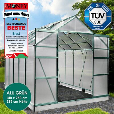 Brast Aluminium-Gewächshaus 310x250x235 grün Brast Aluminium-Gewächshaus 310x250x235 grün