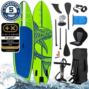 Brast Aufblasbares SUP Board Set mit Sitz SHARK 320 green Brast Aufblasbares SUP Board Set mit Sitz SHARK 320 green