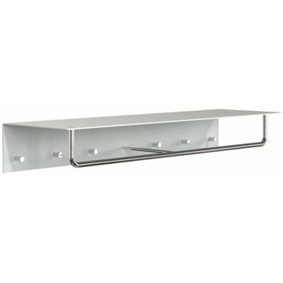 Frost Unu Wandgarderobe (mit 6 Haken, weiß matt / edelstahl poliert) mit 6 Haken weiß matt / edelstahl poliert Frost Unu Wandgarderobe (mit 6 Haken, weiß matt / edelstahl poliert) mit 6 Haken weiß matt / edelstahl poliert