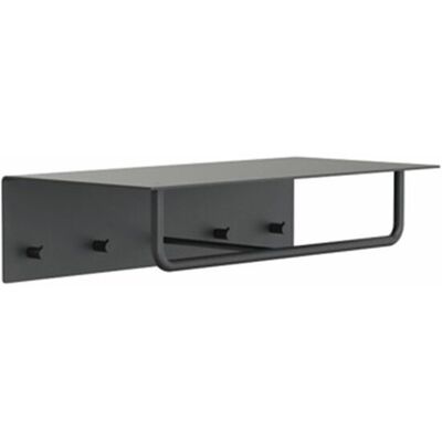 Frost Unu Wandgarderobe (mit 4 Haken, schwarz matt / schwarz poliert) mit 4 Haken schwarz matt / schwarz poliert Frost Unu Wandgarderobe (mit 4 Haken, schwarz matt / schwarz poliert) mit 4 Haken schwarz matt / schwarz poliert