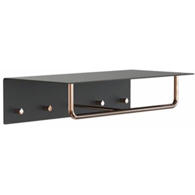 Frost Unu Wandgarderobe - Schwarz matt / Kupfer poliert - Moderner minimalistischer Stil Frost Unu Wandgarderobe - Schwarz matt / Kupfer poliert - Moderner minimalistischer Stil