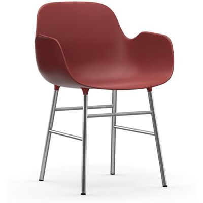 Normann Copenhagen Armlehnstuhl (rot, chrom, Metall, Kunststoff) rot chrom Metall Kunststoff Normann Copenhagen Armlehnstuhl (rot, chrom, Metall, Kunststoff) rot chrom Metall Kunststoff