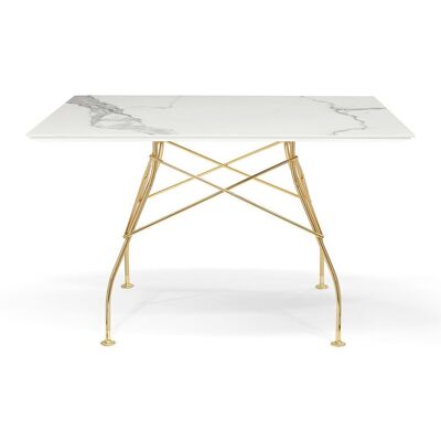 Kartell Glossy Marble Tisch quadratisch (gold lackiert / Marmoroptik weiß) gold lackiert / Marmoroptik weiß Kartell Glossy Marble Tisch quadratisch (gold lackiert / Marmoroptik weiß) gold lackiert / Marmoroptik weiß