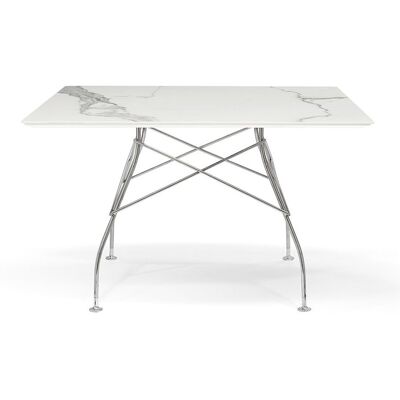Kartell Glossy Marble Tisch quadratisch (verchromt / Marmoroptik weiß) verchromt / Marmoroptik weiß Kartell Glossy Marble Tisch quadratisch (verchromt / Marmoroptik weiß) verchromt / Marmoroptik weiß