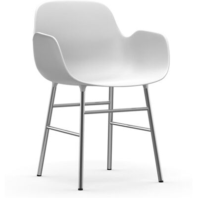 Normann Copenhagen Armlehnstuhl (weiß, chrom, Metall, Kunststoff) weiß chrom Metall Kunststoff Normann Copenhagen Armlehnstuhl (weiß, chrom, Metall, Kunststoff) weiß chrom Metall Kunststoff