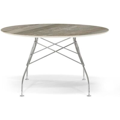 Kartell Glossy Marble Tisch rund groß (chrom / Marmoroptik Tropical Grey) chrom / Marmoroptik Tropical Grey Kartell Glossy Marble Tisch rund groß (chrom / Marmoroptik Tropical Grey) chrom / Marmoroptik Tropical Grey
