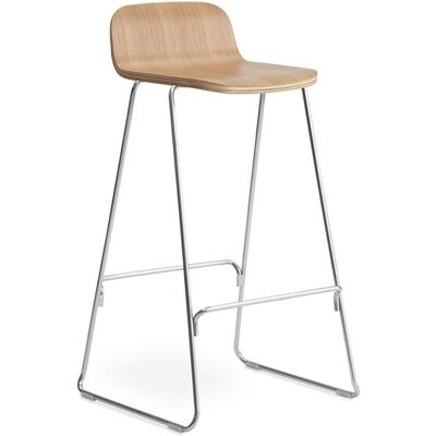 Normann Copenhagen Barhocker (mit Rückenlehne, Eiche, chrom, H 65cm) mit Rückenlehne Eiche chrom H 65cm Normann Copenhagen Barhocker (mit Rückenlehne, Eiche, chrom, H 65cm) mit Rückenlehne Eiche chrom H 65cm