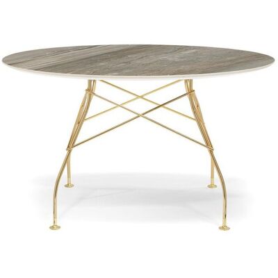 Kartell Glossy Marble Tisch rund groß (gold / Marmoroptik Tropical Grey) gold / Marmoroptik Tropical Grey Kartell Glossy Marble Tisch rund groß (gold / Marmoroptik Tropical Grey) gold / Marmoroptik Tropical Grey