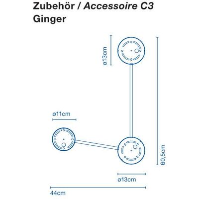 Marset Ginger C Wandbefestigung (3er-Element) 3er-Element Marset Ginger C Wandbefestigung (3er-Element) 3er-Element