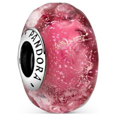 Pandora Charm Moments Wellenförmiges lachsfarbenes Murano-Glas Pandora Charm Moments Wellenförmiges lachsfarbenes Murano-Glas