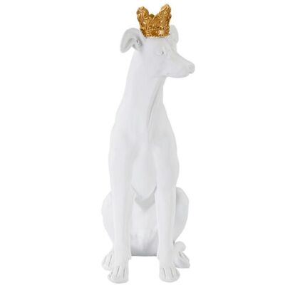 Mauro Ferretti SRL Hund mit Krone Dekor in Polyresin - Dekoratives Ornament Mauro Ferretti SRL Hund mit Krone Dekor in Polyresin - Dekoratives Ornament