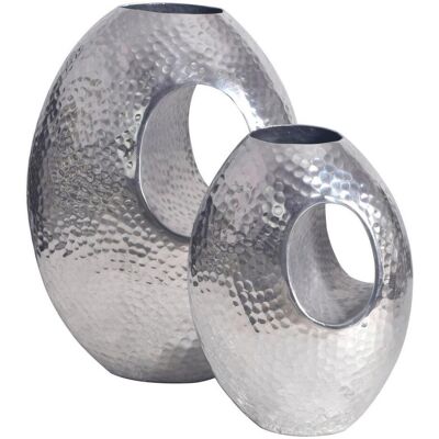 Wohnling Deko Vase 2er Set Aluminium Silber mit Tragegriff Blumenvase Modern - Decoratives Vase Set Wohnling Deko Vase 2er Set Aluminium Silber mit Tragegriff Blumenvase Modern - Decoratives Vase Set