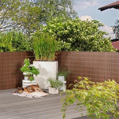 WINDHAGER Sichtschutzzaunmatte - UV-beständiges PVC, 3m Braun WINDHAGER Sichtschutzzaunmatte - UV-beständiges PVC, 3m Braun