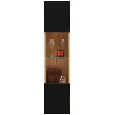 MÖBELIX , Eichefarben, Schwarz Hochglanz , Glas, Holzwerkstoff , 3 Fächer , 30x130.2x34.6 cm , MÖBELIX , Eichefarben, Schwarz Hochglanz , Glas, Holzwerkstoff , 3 Fächer , 30x130.2x34.6 cm ,