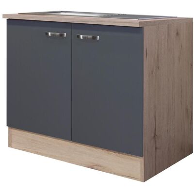 Möbelix , Dunkelgrau, Eiche San Remo , Holzwerkstoff , 100x85x60 cm , Made in Germany , individuell planbar , Möbelix , Dunkelgrau, Eiche San Remo , Holzwerkstoff , 100x85x60 cm , Made in Germany , individuell planbar ,