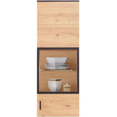 MÖBELIX , Grau, Eichefarben , Glas, Holzwerkstoff , 4 Fächer , 40.4x111x33 cm , Typenauswahl, hängend , MÖBELIX , Grau, Eichefarben , Glas, Holzwerkstoff , 4 Fächer , 40.4x111x33 cm , Typenauswahl, hängend ,