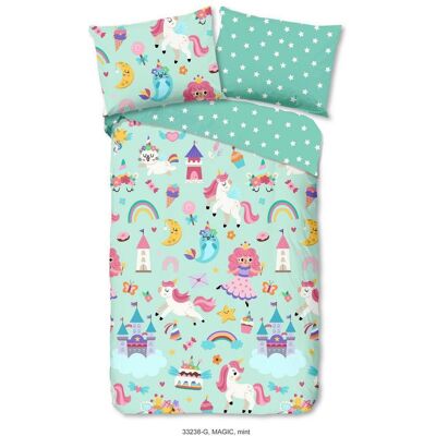 Möbelix , Mintgrün , Textil , Einhorn , 140x200 cm , Oeko-Tex® Standard 100, BCI (Better Cotton Initiative) , atmungsaktiv , Möbelix , Mintgrün , Textil , Einhorn , 140x200 cm , Oeko-Tex® Standard 100, BCI (Better Cotton Initiative) , atmungsaktiv ,