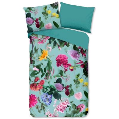 Möbelix , Türkis , Textil , Blume , 140x200 cm , Oeko-Tex® Standard 100, BCI (Better Cotton Initiative) , atmungsaktiv , Möbelix , Türkis , Textil , Blume , 140x200 cm , Oeko-Tex® Standard 100, BCI (Better Cotton Initiative) , atmungsaktiv ,